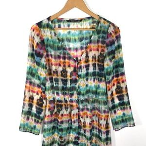 Zara trafaluc Maxi Colorful Dress Long sleeve